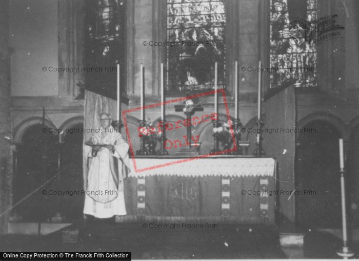 Photo of Margam, Abbey, The Altar And Clergyman c.1955