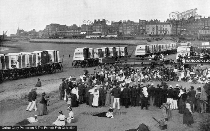 Photo of Margate, Entertainers On The Beach c.1890