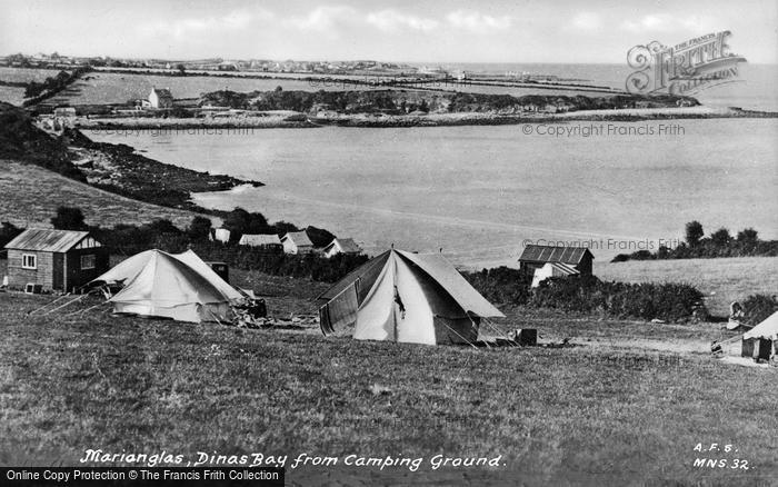 Photo of Marian Glas, Dinas Bay From Camping Ground c.1955