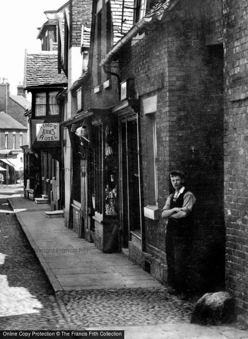 Photo of Market Drayton, A Young Man In Shropshire Street 1898