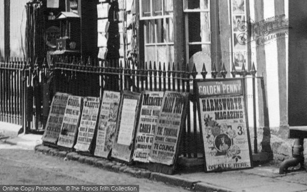 Photo of Market Drayton, Bill Boards In Shropshire Street 1899