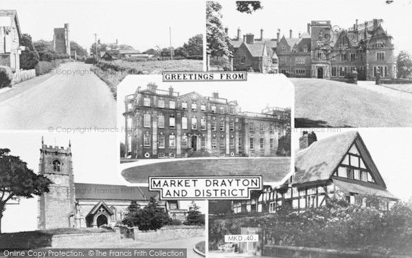 Photo of Market Drayton, Composite c.1955