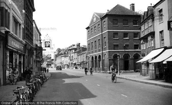 Photo of Market Harborough, High Street And Old Town Hall c.1955
