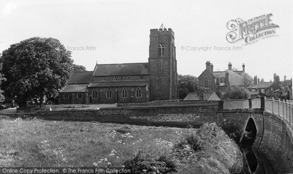 Photo of Market Rasen, St Thomas Church From Caistor Road c.1955