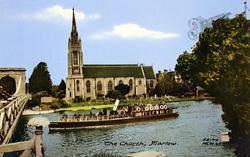All Saints Church And Pleasure Boat c.1955, Marlow
