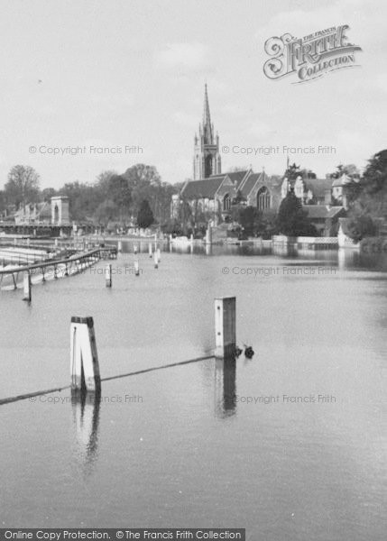 Photo of Marlow, All Saints' Church From The Lock c.1955