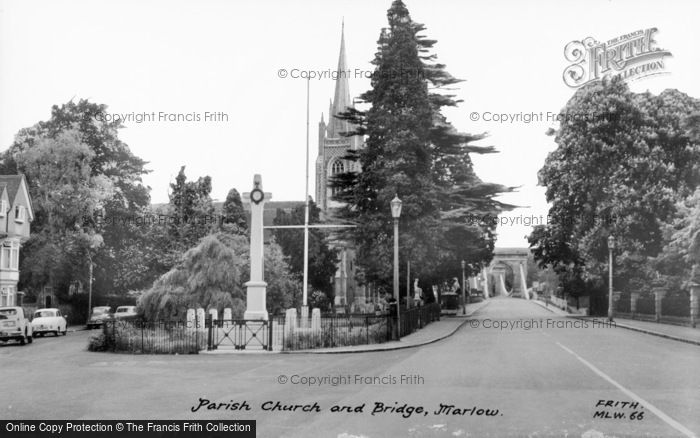 Photo of Marlow, Parish Church And Bridge c.1960
