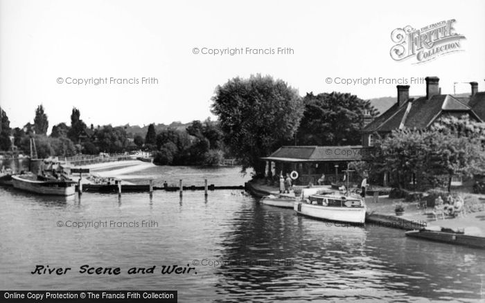 Photo of Marlow, River Scene And Weir c.1955