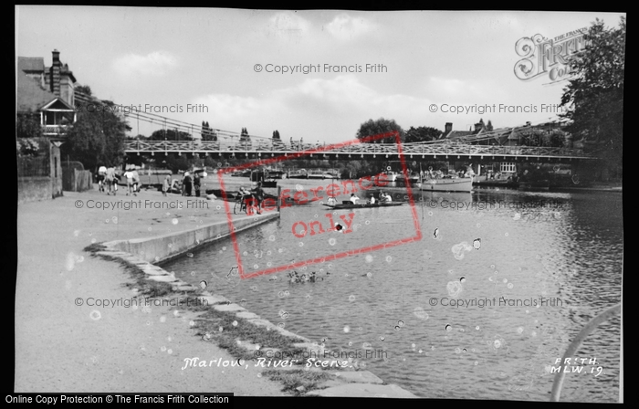 Photo of Marlow, River Scene c.1955