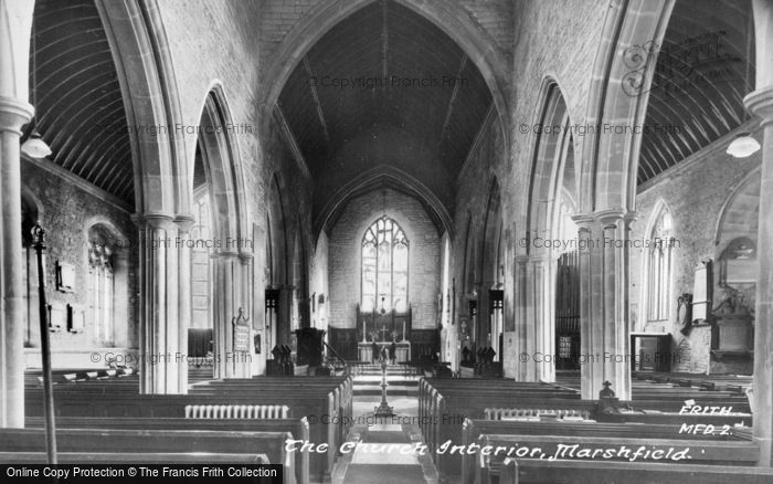 Photo of Marshfield, The Church Interior c.1955