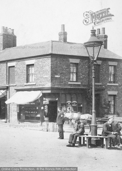 Photo of Marske By The Sea, Men Seated Around Lamp Post 1906