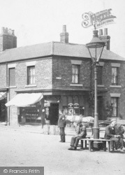 Marske-By-The-Sea, Men Seated Around Lamp Post 1906, Marske-By-The-Sea