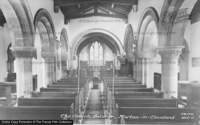 Photo of Marton In Cleveland, St Cuthbert's Church, Interior c.1955