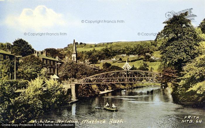 Photo of Matlock Bath, Jubilee Bridge c.1955