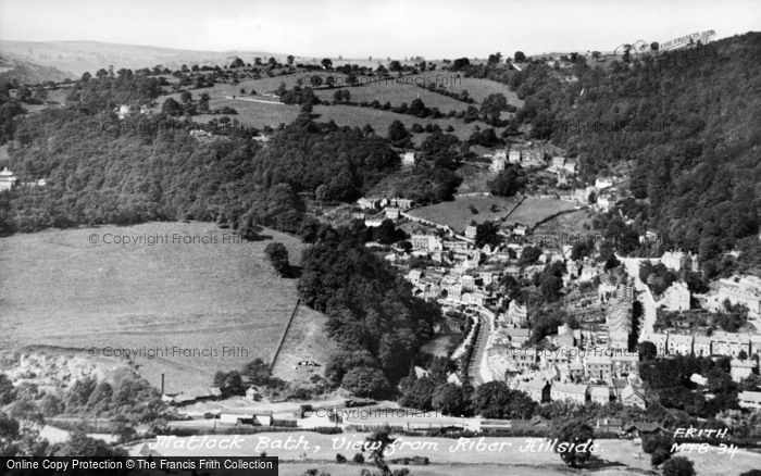 Photo of Matlock Bath, View From Riber Hillside c.1955