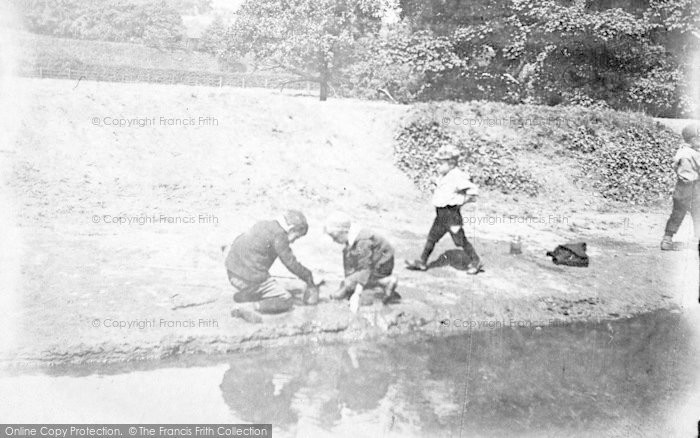 Photo of Matlock, Children On River Bank c.1870