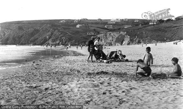 Photo of Mawgan Porth, The Beach c.1955