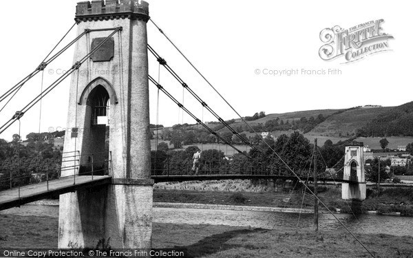 Photo of Melrose, The Suspension Bridge c.1955