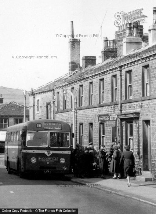 Photo of Meltham, A Bus On Holmfirth Road c.1955