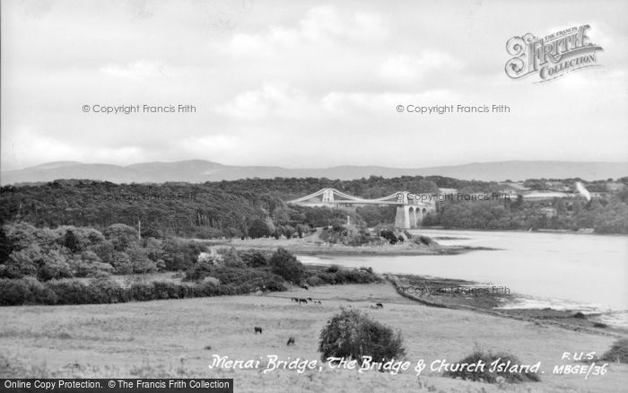 Photo of Menai Bridge, And Church Island c.1950
