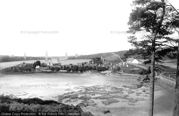 Photo of Menai Bridge, Britannia Bridge And Llandisilio Church 1894