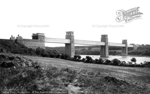 Photo of Menai Bridge, Britannia Bridge From Anglesey 1890