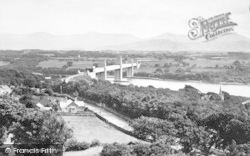 Britannia Bridge From Mount 1890, Menai Bridge