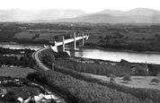 Britannia Tubular Bridge From Anglesey Column c.1870, Menai Bridge