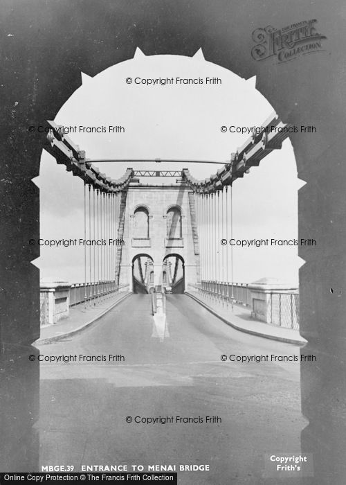 Photo of Menai Bridge, Entrance To Bridge c.1955