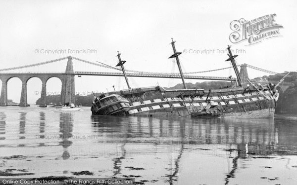 Photo of Menai Bridge, HMS Conway And Menai Bridge 1953