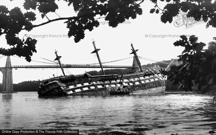 Photo of Menai Bridge, HMS Conway And Menai Bridge 1953