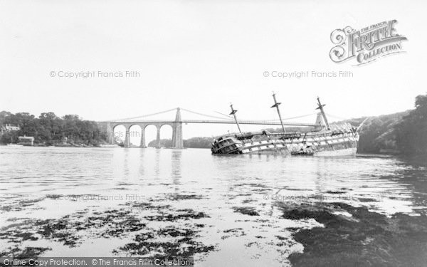 Photo of Menai Bridge, HMS Conway And Menai Bridge 1953