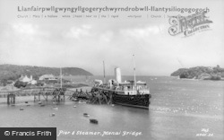 Pier And Steamer c.1950, Menai Bridge