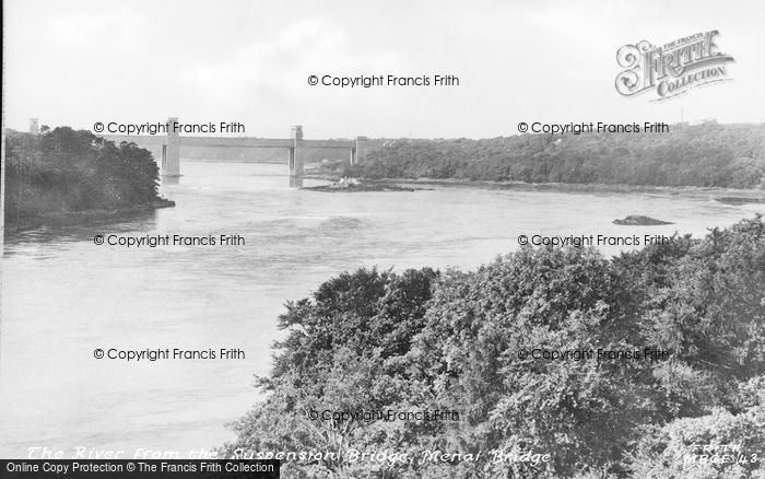 Photo of Menai Bridge, The River From The Suspension Bridge c.1955
