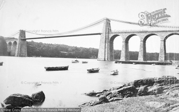 Photo of Menai Bridge, The Suspension Bridge c.1880