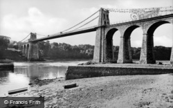 The Suspension Bridge c.1955, Menai Bridge