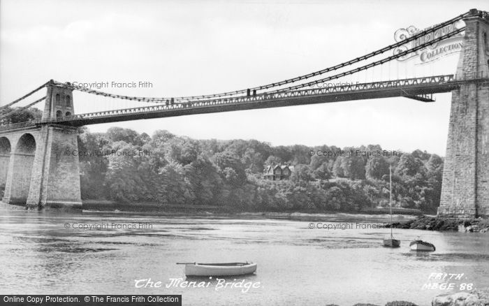 Photo of Menai Bridge, The Suspension Bridge c.1955