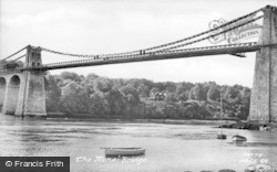 The Suspension Bridge c.1955, Menai Bridge