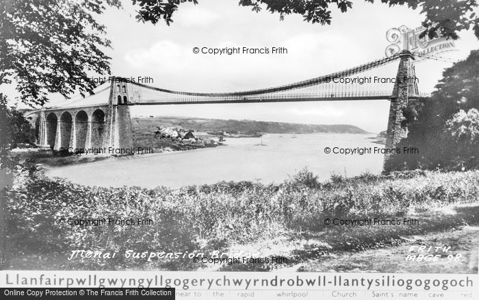 Photo of Menai Bridge, The Suspension Bridge c.1955