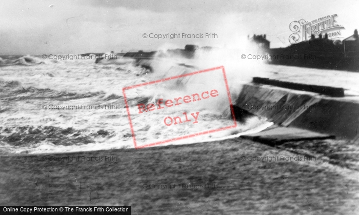 Photo of Meols, Rough Sea And Breakwater c.1955