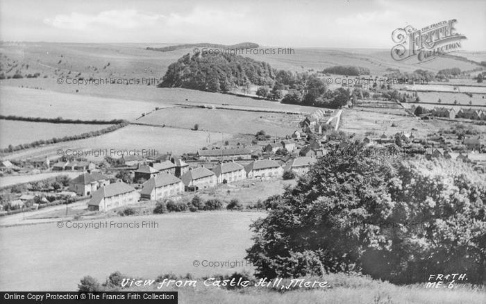 Photo of Mere,  From Castle Hill c.1955