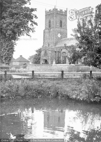 Photo of Metfield, The Pond And Church c.1955