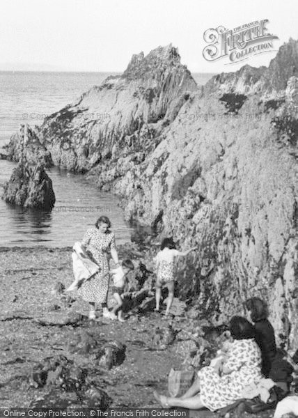 Photo of Mevagissey, Holidaymakers At The Bathing Creek c.1955