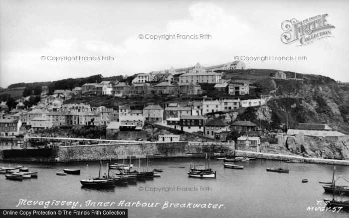 Photo of Mevagissey, Inner Harbour Breakwater c.1955