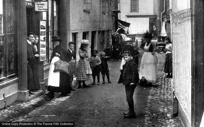 Photo of Mevagissey, Locals In Fore Street 1890