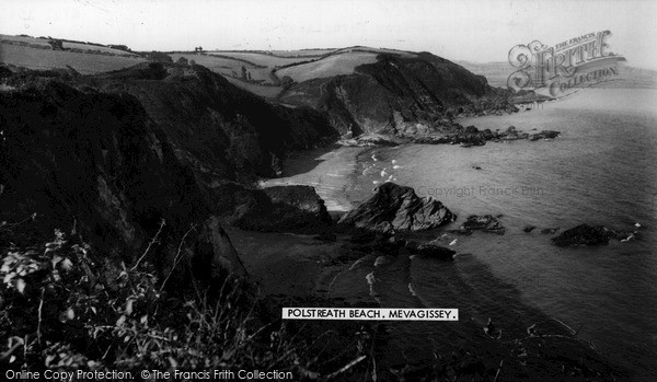 Photo of Mevagissey, Polstreath Beach c.1955