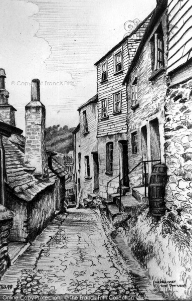 Photo of Mevagissey, Roof Doorways c.1955