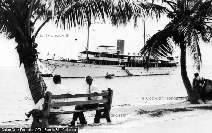 Photo of Miami, Biscayne Bay, Yacht At Anchor c.1930