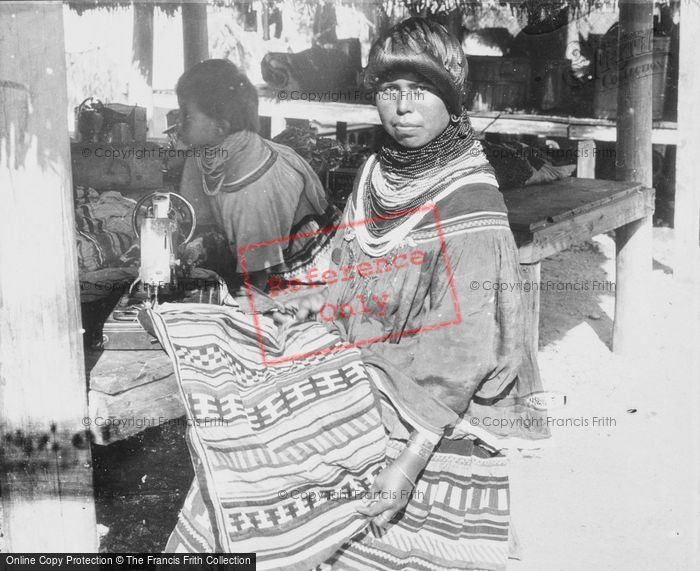 Photo of Miami, Musa Isle, Seminole Girl, Sewing c.1935