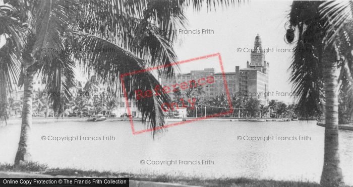 Photo of Miami, Pancoast Lake And Roney Plaza Hotel c.1930